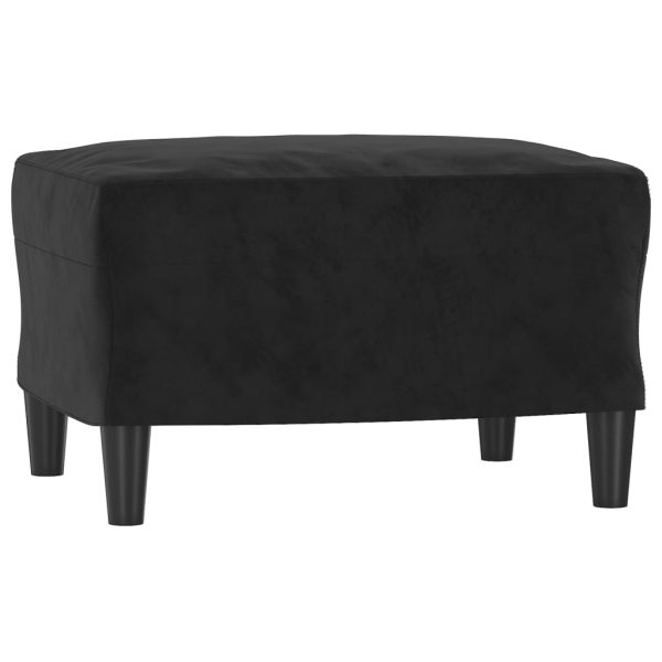 3 pcs conjunto de sofás com almofadas veludo preto - Image 5