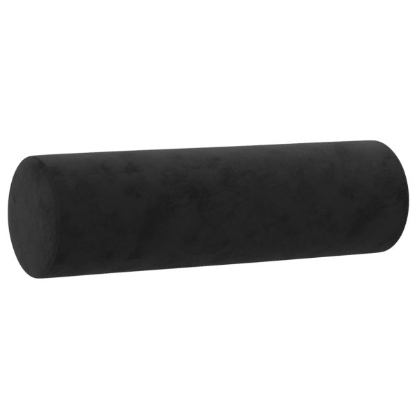 3 pcs conjunto de sofás com almofadas veludo preto - Image 6