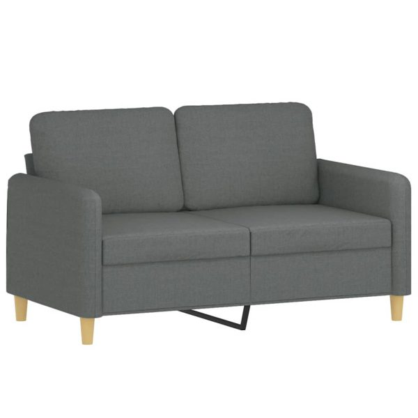 3 pcs conjunto de sofás com almofadões tecido cinzento-escuro - Image 4