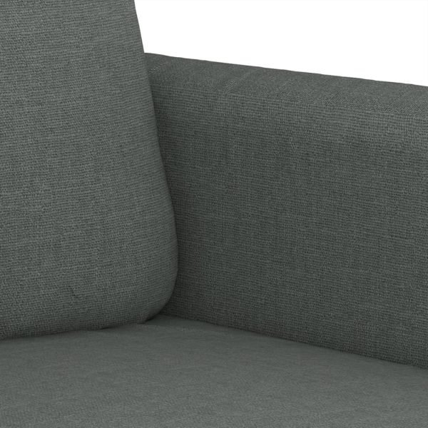 3 pcs conjunto de sofás com almofadões tecido cinzento-escuro - Image 6