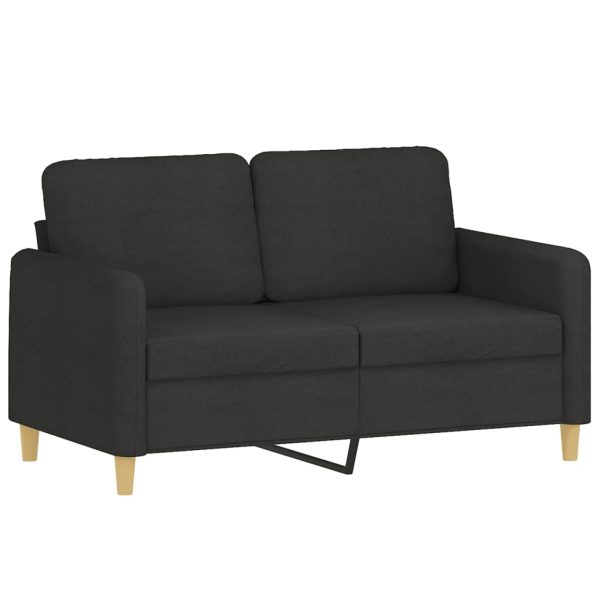 3 pcs conjunto de sofás com almofadões tecido preto - Image 4