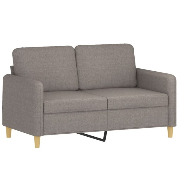 3 pcs conjunto de sofás com almofadões tecido cinza-acastanhado - Image 4