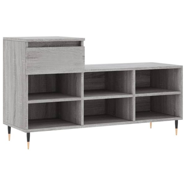 Sapateira 102x36x60 cm derivados de madeira cinzento sonoma - Image 2
