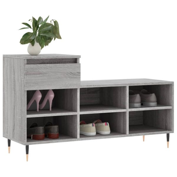 Sapateira 102x36x60 cm derivados de madeira cinzento sonoma - Image 3