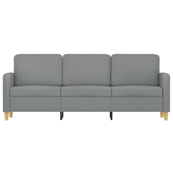 Sofá de 3 lugares 180 cm tecido cinza-claro - Image 3
