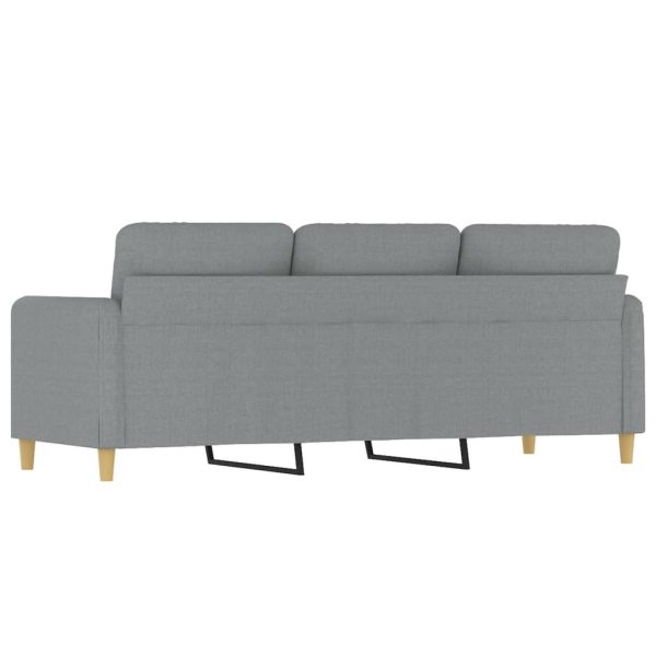 Sofá de 3 lugares 180 cm tecido cinza-claro - Image 5