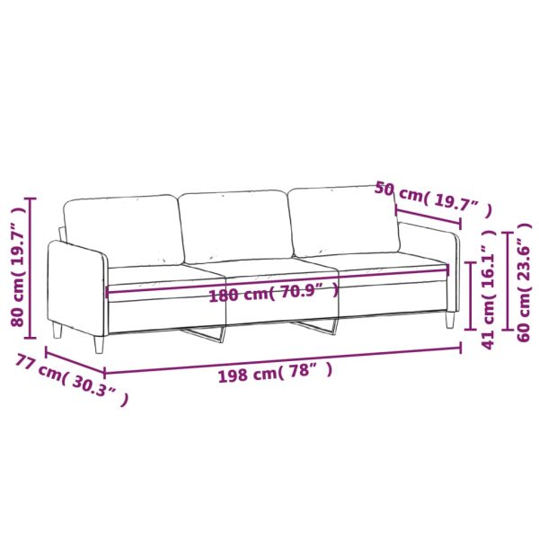 Sofá de 3 lugares 180 cm tecido cinza-claro - Image 8