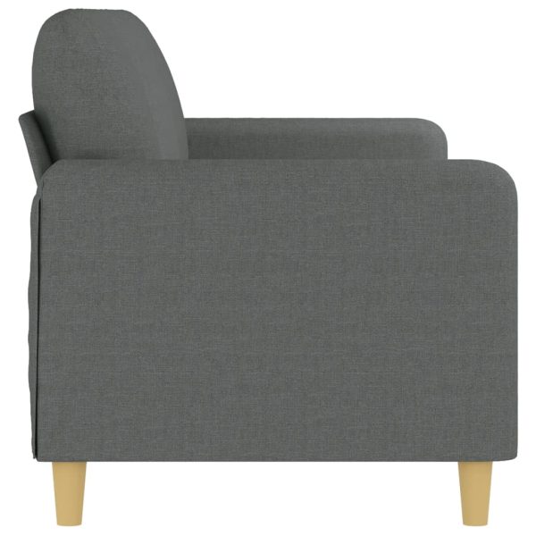 Sofá de 3 lugares 180 cm tecido cinza-escuro - Image 4