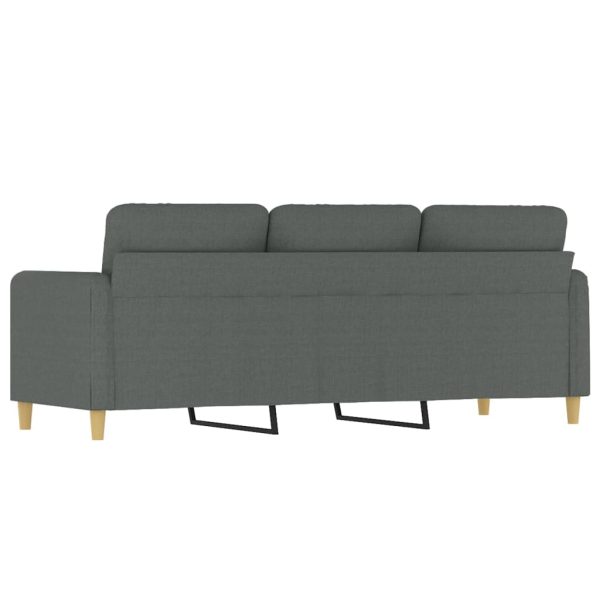 Sofá de 3 lugares 180 cm tecido cinza-escuro - Image 5