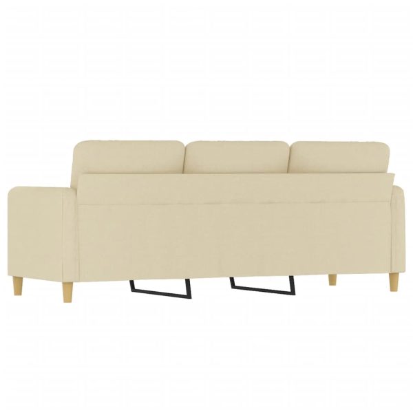 Sofá de 3 lugares tecido 180 cm cor creme - Image 5