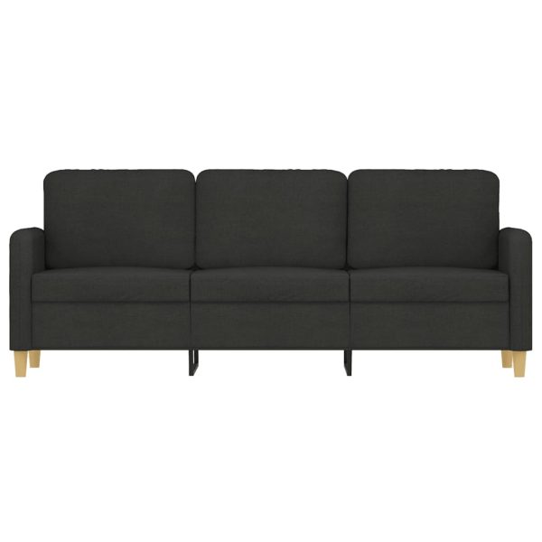 Sofá de 3 lugares tecido 180 cm preto - Image 3