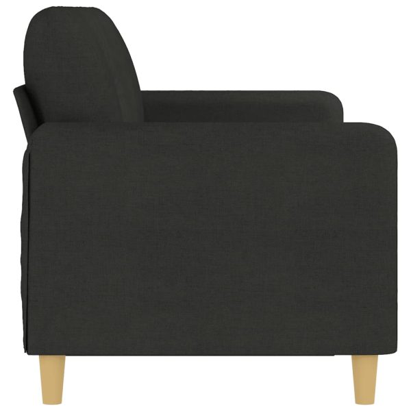 Sofá de 3 lugares tecido 180 cm preto - Image 4