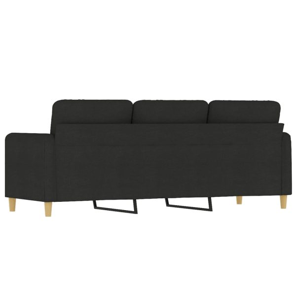 Sofá de 3 lugares tecido 180 cm preto - Image 5