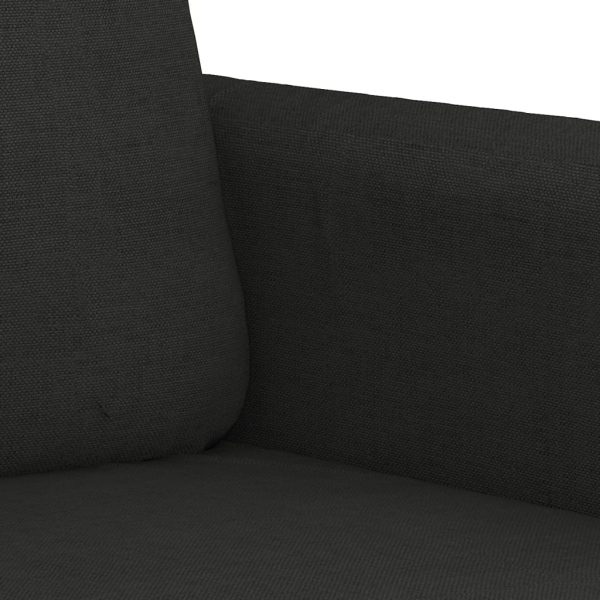 Sofá de 3 lugares tecido 180 cm preto - Image 6