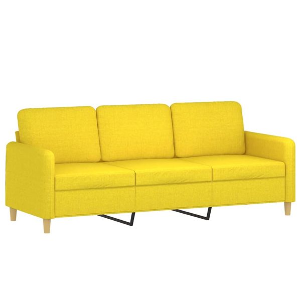 Sofá de 3 lugares 180 cm tecido amarelo-claro - Image 2