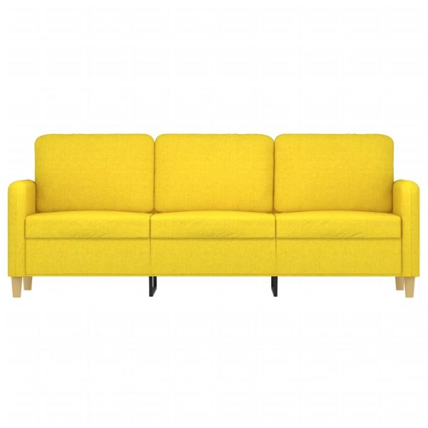 Sofá de 3 lugares 180 cm tecido amarelo-claro - Image 3