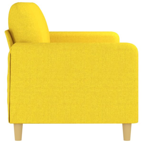 Sofá de 3 lugares 180 cm tecido amarelo-claro - Image 4