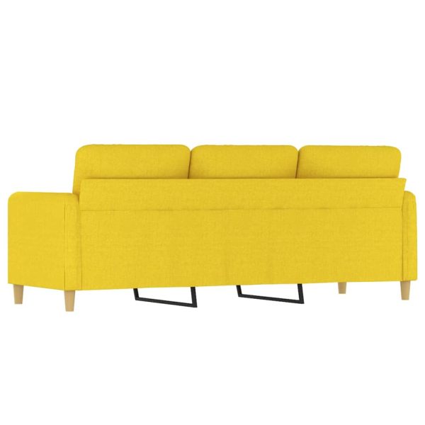 Sofá de 3 lugares 180 cm tecido amarelo-claro - Image 5
