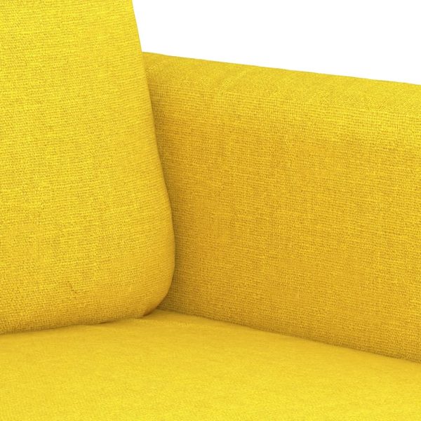 Sofá de 3 lugares 180 cm tecido amarelo-claro - Image 6