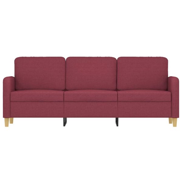 Sofá de 3 lugares tecido 180 cm vermelho tinto - Image 3