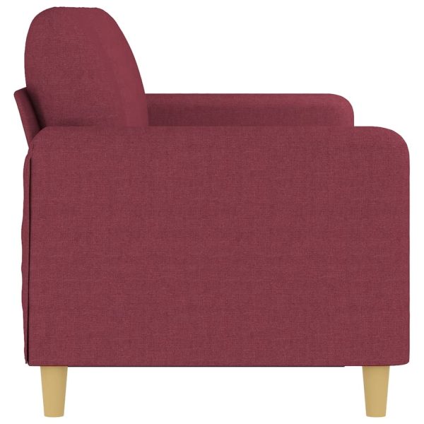 Sofá de 3 lugares tecido 180 cm vermelho tinto - Image 4