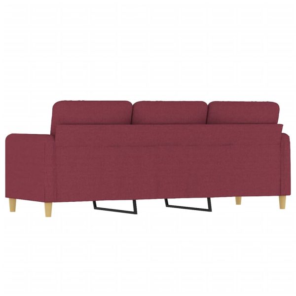 Sofá de 3 lugares tecido 180 cm vermelho tinto - Image 5