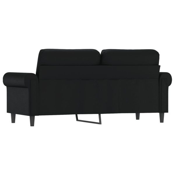 Sofá de 2 lugares 140 cm couro artificial preto - Image 5