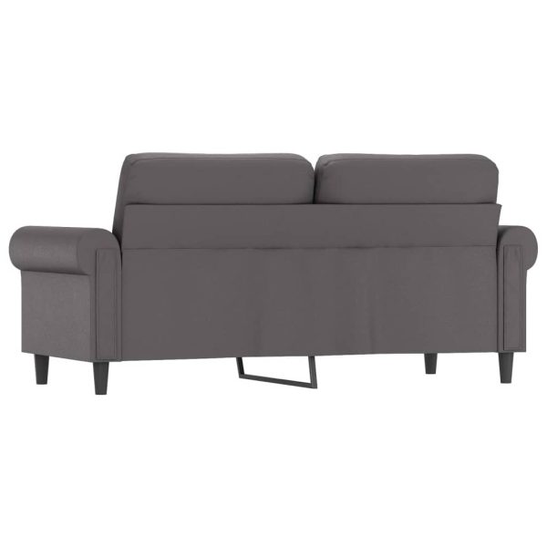 Sofá de 2 lugares 140 cm couro artificial cinza - Image 5