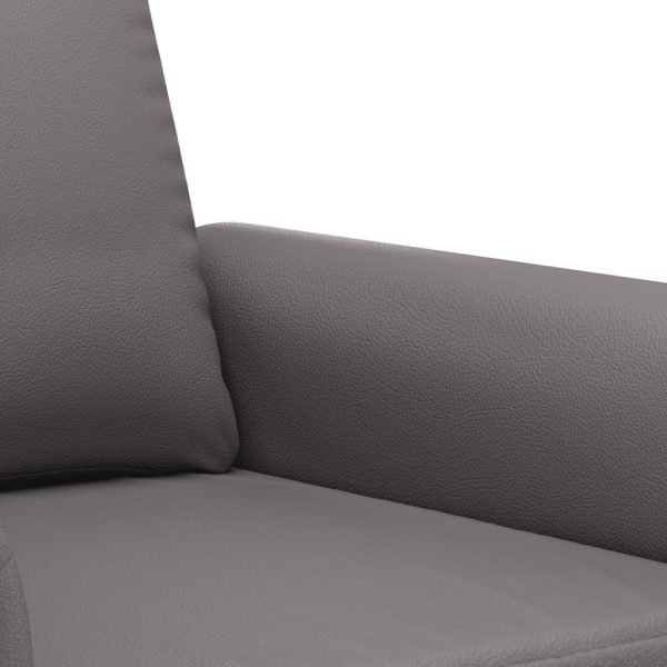 Sofá de 2 lugares 140 cm couro artificial cinza - Image 6