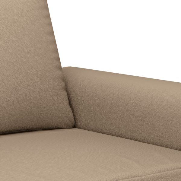 Sofá de 2 lugares 140 cm couro artificial cor cappuccino - Image 6