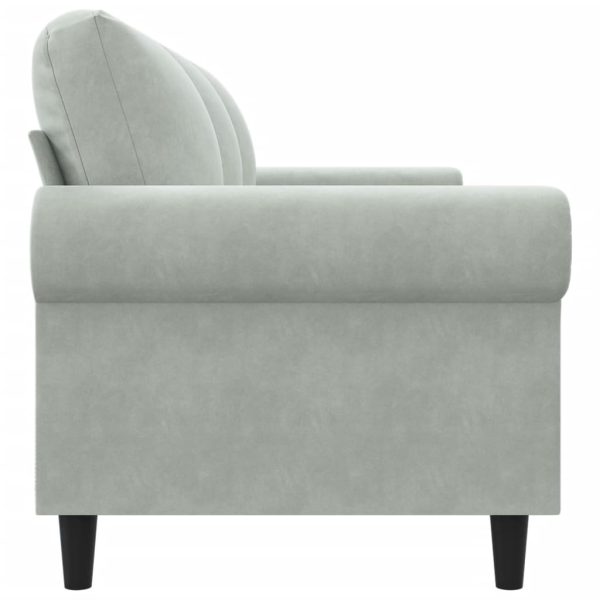 Sofá de 3 lugares 180 cm veludo cinzento-claro - Image 5