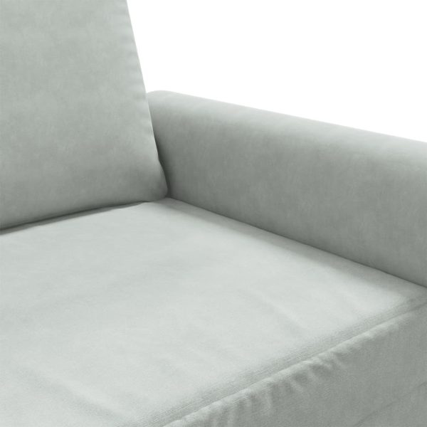 Sofá de 3 lugares 180 cm veludo cinzento-claro - Image 7