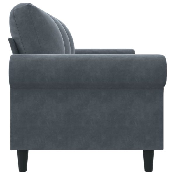 Sofá de 3 lugares 180 cm veludo cinza-escuro - Image 5