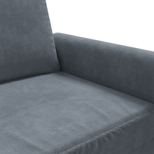 Sofá de 3 lugares 180 cm veludo cinza-escuro - Image 7