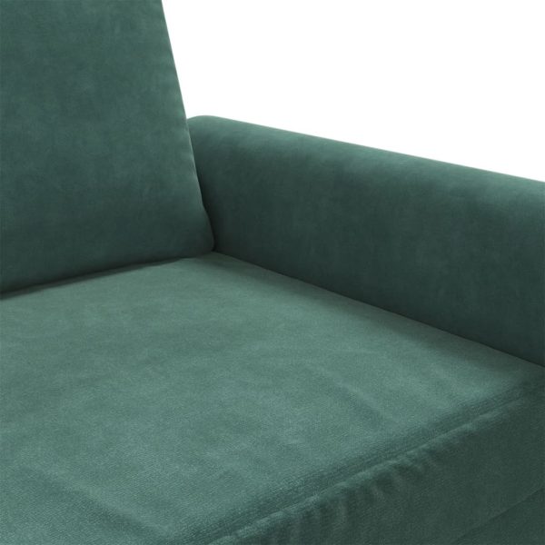 Sofá de 3 lugares 180 cm veludo verde-escuro - Image 7