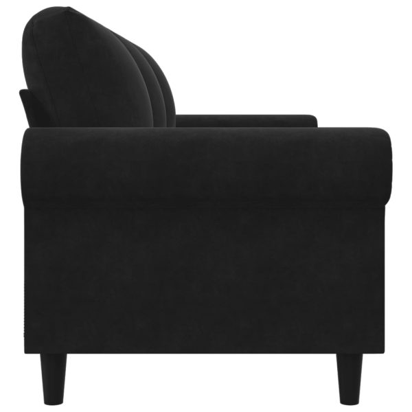 Sofá de 3 lugares 180 cm veludo preto - Image 5