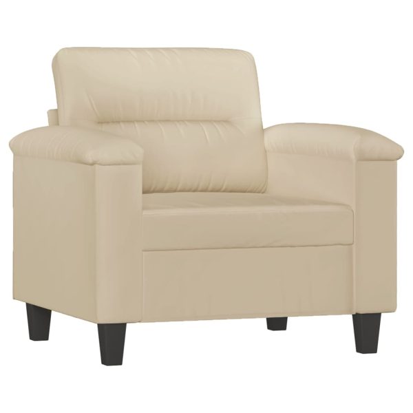 Poltrona 60 cm tecido de microfibra cor creme - Image 2