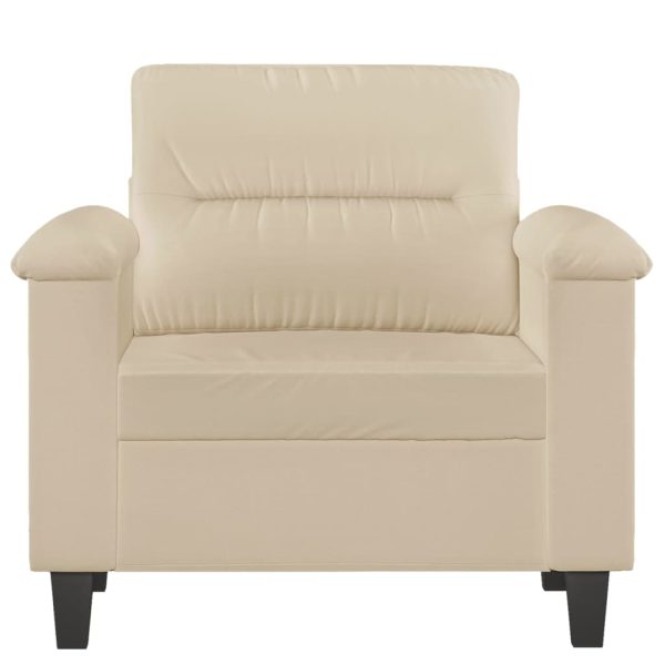 Poltrona 60 cm tecido de microfibra cor creme - Image 3