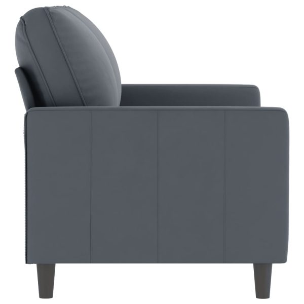 Sofá de 2 lugares 120 cm veludo cinza-escuro - Image 4