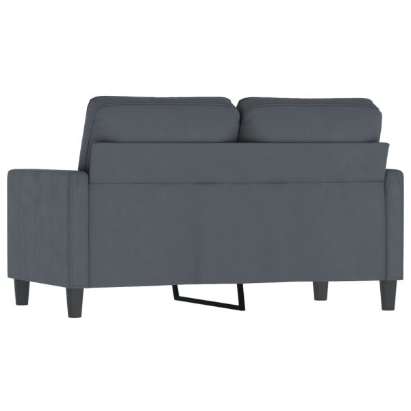 Sofá de 2 lugares 120 cm veludo cinza-escuro - Image 5