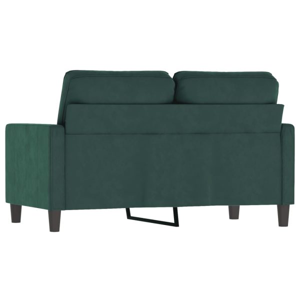 Sofá de 2 lugares 120 cm veludo verde-escuro - Image 5