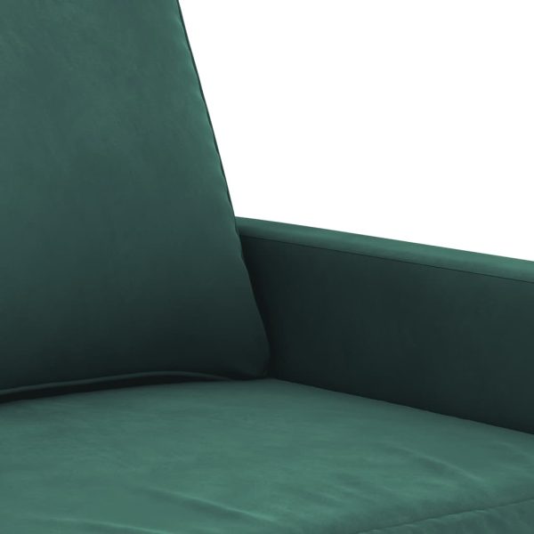 Sofá de 2 lugares 120 cm veludo verde-escuro - Image 6