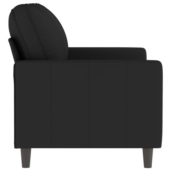 Sofá de 2 lugares veludo 120 cm preto - Image 4