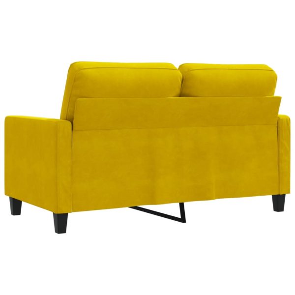 Sofá de 2 lugares veludo 120 cm amarelo - Image 6