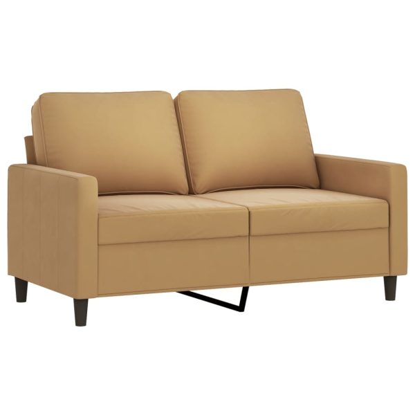 Sofá de 2 lugares veludo 120 cm castanho - Image 2