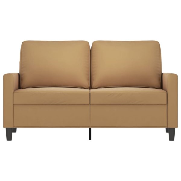 Sofá de 2 lugares veludo 120 cm castanho - Image 3