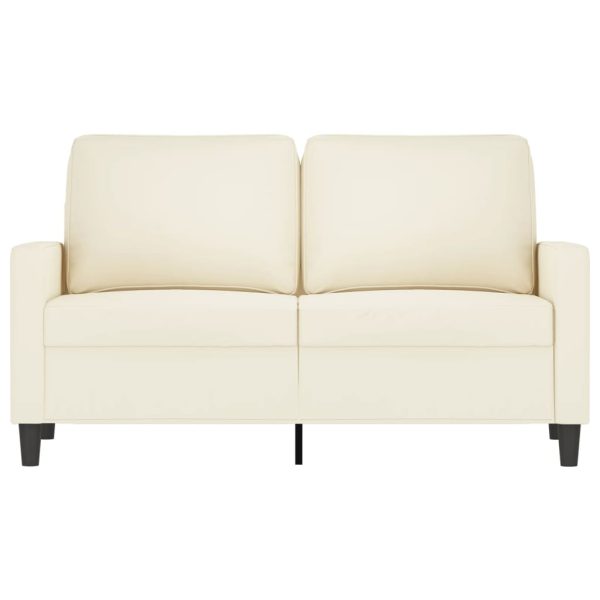 Sofá de 2 lugares veludo 120 cm cor creme - Image 3