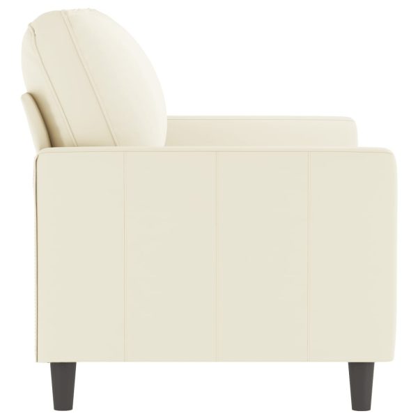 Sofá de 2 lugares veludo 120 cm cor creme - Image 4