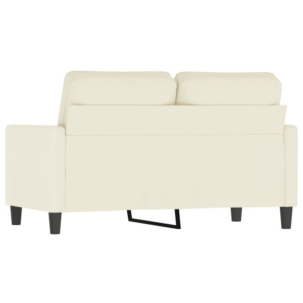 Sofá de 2 lugares veludo 120 cm cor creme - Image 5