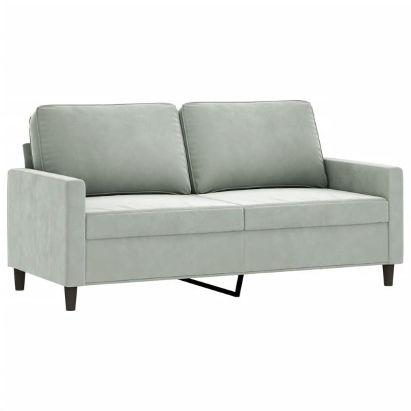 Sofá de 2 lugares 140 cm veludo cinza-claro - Image 2